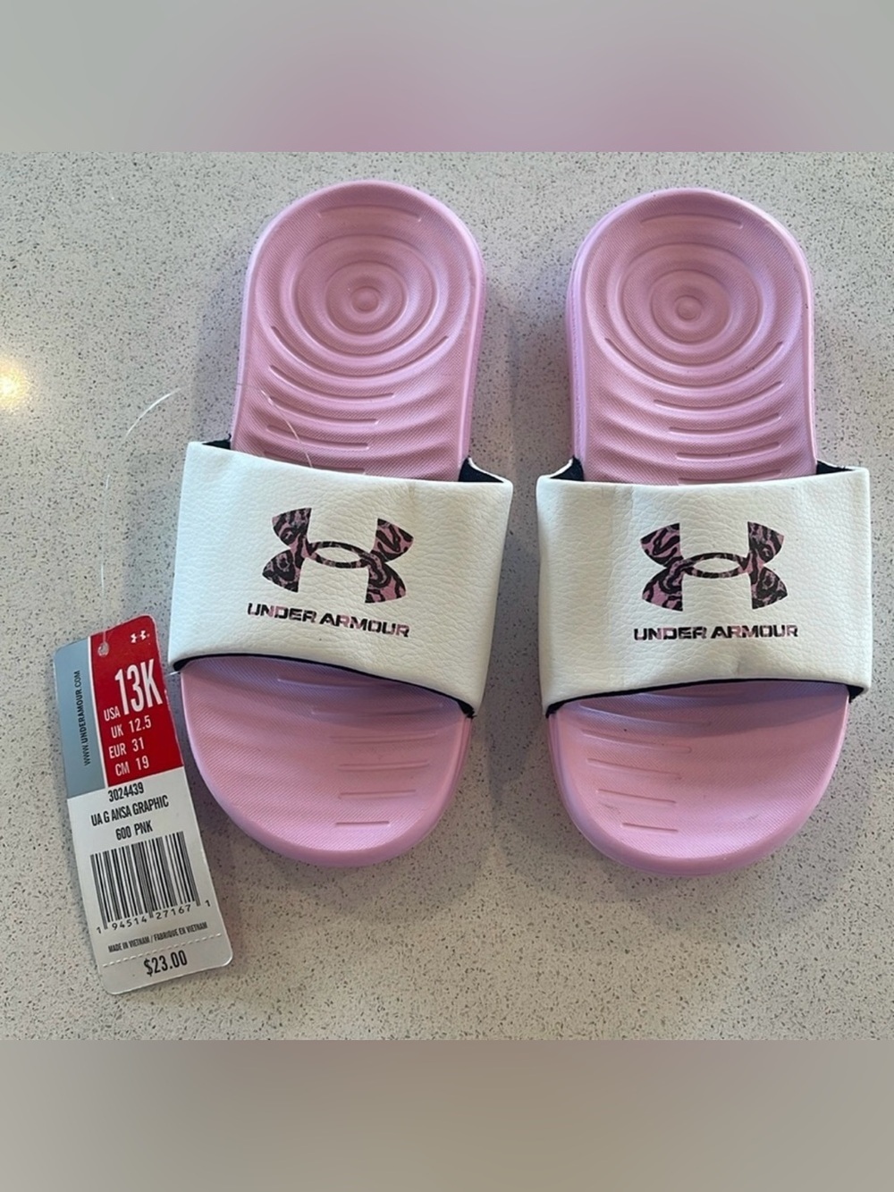 NWT UNDER ARMOUR Pink Sandals Size 13